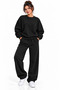 Unisex Oversize Wide-Leg Sweatpants and Hooded Sweatshirt with Elastic Waist and Pockets, Comfortable Cut Casual Sports Pants