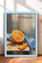 Arancia Yazılı Kesik Portacal Orange Still Life Framed Painting Italy Poster Wall Decor Itp048