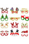 12Pcs Christmas Glasses Decorations Party Decorations Xmas Costume Cute Eyeglasses Frames for Festive Glitter Christmas Parties Photos booth Xmas Holiday Favors Gift - 2