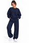 Unisex Oversize Wide-Leg Sweatpants and Hooded Sweatshirt with Elastic Waist and Pockets, Comfortable Cut Casual Sports Pants