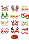 12Pcs Christmas Glasses Decorations Party Decorations Xmas Costume Cute Eyeglasses Frames for Festive Glitter Christmas Parties Photos booth Xmas Holiday Favors Gift
