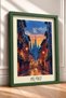 Milano Street and Cathedral in Sunset Framed Painting Italy Poster Wall Decor Itp053 - 2