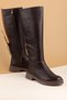 Genuine Leather Classic Women's Boots with Lace-Up Detail on the Back Shhn.1550 Brown - 3