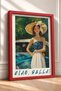 Ciao Bella Classic Car and Woman with Hat Framed Poster, Italy Poster, Wall Decor, Itp090. - 2