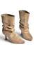 Z404010402 Women's Mink Suede Ankle Boots with a Slim Heel and Drawstring Detail. - 6
