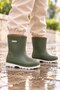 Children's Rain Boots, Khaki, with Fur Lining, Winter Rain Boots.