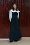 Black Velvet Long Jile Dress - 5