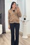Women's Winter Mink Velour Zippered Turtleneck Knit Sweater 20286