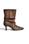 Z404010402 Brown Suede Ankle Boots with a Slim Heel and Drawstring Detail. - 7