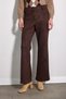 Suede Flare Leg Pants - Brown - 2
