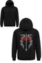 Black Tribal Patterned 3 Thread Kangaroo Pocket Hooded Sweatshirt Thick Fleece - 2