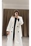 Buttoned Belted Lined Long Cashmere Coat - 5
