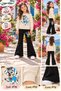 Winter, Spring, and Autumn Girls' Black Spanish Flared Bottoms and Beige Sweat Top - 2