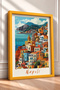 Naples Bay and Colorful Houses Framed Painting Italy Poster Living Room Kitchen Wall Decor Itp062 - 2