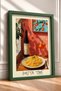Pasta Time Written Spaghetti and Wine Framed Painting Italy Poster Living Room Kitchen Wall Decor Itp071 - 2