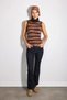 Dreamer Collection Turtleneck Striped Knitwear Blouse - Brown - 3