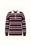 Polo Collar Burgundy Navy Striped Knitwear