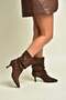 Z404010402 Brown Suede Ankle Boots with a Slim Heel and Drawstring Detail. - 3