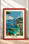 Capri, Dark and Turquoise Sea, Framed Painting, Italy Poster, Living Room, Kitchen, Wall Decor, Itp093. - 3