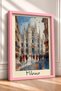 Crowd in Front of the Milan Cathedral, Framed Painting, Italy Poster, Wall Decor, Itp092. - 2