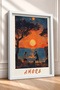 Romantic Double-Frame Painting with the Words "Amore" at Sunset, Italy Poster, Wall Decor, Itp086. - 2
