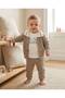 6-24 Months Baby Boy Winter 3-Piece Set - Knitted Patterned Knitwear Cardigan, Long Sleeve Top and Pants Winter Newborn Baby Set - 2