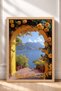Rose of Amalfi and Yellow Rose Arch Framed Painting Italy Poster Living Room Kitchen Wall Decor Itp072 - 3