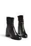 Z398092603 Black Genuine Leather Chunky Heel Women's Boots - 5