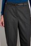 Striped Carrot Cut Belted Trousers - Anthracite - 6
