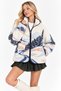 Women's Winter Fairy Tale Patterned Plush Zippered Fleece Jacket
