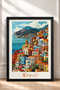 Naples Bay and Colorful Houses Framed Painting Italy Poster Living Room Kitchen Wall Decor Itp062 - 3