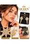 Gold-Tailed Polar Star Crystal Stone Long Stud Earrings Sparkling Women's Earrings - 2