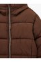 Long-Sleeved Anorak Puffer Jacket with Zipper and Hood, Featuring Pockets. - 7