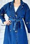 Buttoned Long Denim Trench Coat 7K195 - 5