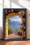 Rose of Amalfi and Yellow Rose Arch Framed Painting Italy Poster Living Room Kitchen Wall Decor Itp072