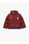 Embroidered Long-Sleeved Hooded Jacket with Pockets - 5