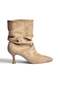 Z404010402 Women's Mink Suede Ankle Boots with a Slim Heel and Drawstring Detail. - 7