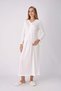 Maternity Nightgown and Dressing Gown Set, Set of 2, Lace on the Shoulder, Buttoned, Textured for Breastfeeding - 5