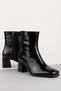 Women's Genuine Leather Medium Heeled Office Boots Shhn.1240 Black Honeycomb - 3