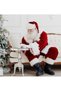 7PC Santa Claus Costumes Santa Suit With Beards Hat Boots Belt Gloves Top and Pants, Christmas Santa Outfit Set for Adults for Party Xmas Holiday - 8