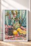 Lemons and Patterned Ceramic Jug Framed Painting, Italy Poster, Living Room, Kitchen, Wall Decor, Itp105. - 3
