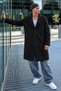 Men's Casual Long Black Coat - 5