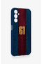 Samsung A14 Compatible Burgundy and Blue Patterned Silicone Case. - 3