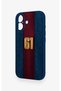 iPhone 17 Compatible Burgundy and Blue Patterned Silicone Case. - 4