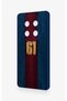 Honor Magic 7 Lite 5g Compatible Burgundy and Blue Patterned Silicone Case. - 4