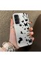 غطاء هاتف مطبوع بتصميم يجمع بين النقاط والأشكال المجنحة، متوافق مع هاتف Samsung Galaxy A25، مناسب للاستخدام اليومي.