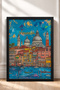 Venice, Kubbeler and Gondola Canal Framed Painting, Italy Poster, Living Room, Kitchen, Wall Decor, Itp116. - 3