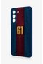 Samsung-S21Fe Compatible Burgundy Blue Patterned Silicone Case - 4