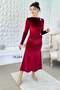 Buckle Detail, Gathered Waist, Velvet Dress 7K184 - 3