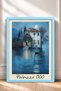Palazzo 1900, Ay Işığında Sudaki Villa, Framed Painting, Italy Poster, Wall Decor, Itp110. - 3